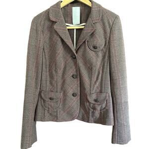 Y2K Vintage Dorothee SCHUMACHER  | Glen Plaid Blazer Dark Academia Riding Large